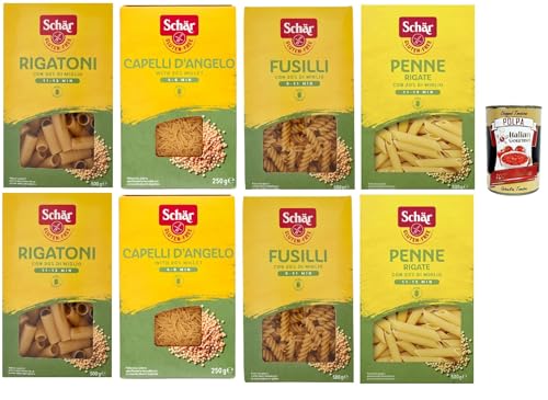 SCHÄR Senza Glutine Testpaket Glutenfrei Pasta mit 20% Hirse, gluten free pasta, 8x 500g + Italian Gourmet polpa 400g von Italian Gourmet E.R.