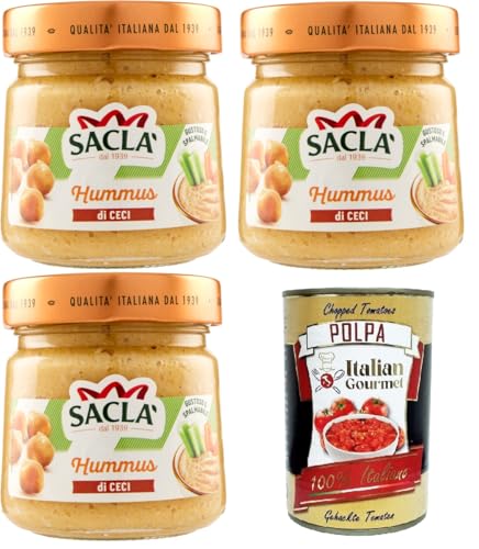 Saclà Salsa Hummus di Ceci Saclà Kichererbsen-Hummussauce 3x212gr + Italian Gourmet polpa 400g von Italian Gourmet E.R.