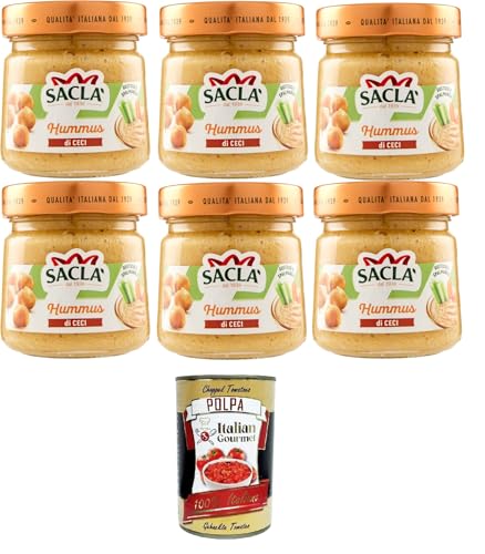 Saclà Salsa Hummus di Ceci Saclà Kichererbsen-Hummussauce 6x212gr + Italian Gourmet polpa 400g von Italian Gourmet E.R.