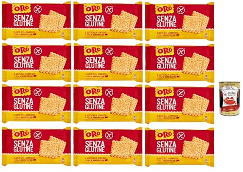 Saiwa Oro Biscotti , senza Glutine, Gluten -freie Kekse, gluten free biscuits, Ideal für ein glutenfreies Frühstück, 12x 200g + Italian Gourmet polpa 400g von Italian Gourmet E.R.