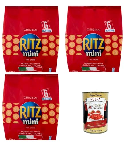 Saiwa Ritz Mini Multipack (6x40gr) Salzige Kekse salted cookies 3x240gr + Italian Gourmet polpa 400g von Italian Gourmet E.R.