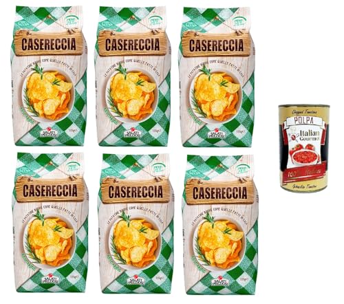 Salati Preziosi Casereccia Rosmarino, patatine al gusto di rosmarino Casereccia Rosmarino, Chips mit Rosmaringeschmack 6x135gr +Italian Gourmet pelati 400gr von Italian Gourmet E.R.