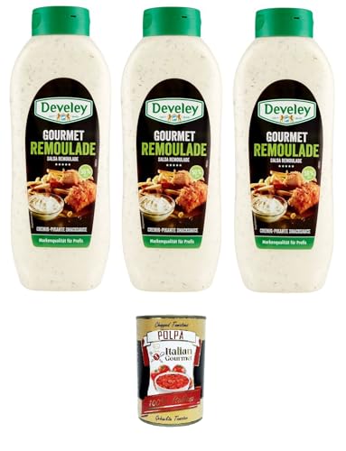 Salsa Gourmet Remoulade Con Cetrioli squeeze mit Gurken 3x 875ml+ Italian Gourmet polpa 400g von Italian Gourmet E.R.