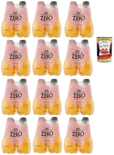 San Benedetto Allegra Zero PET aperitivo ohne Zucker 48x 0,25l, ohne Zucker Orangensaft Softdrink ohne Zucker, erfrischend orange Aperitiv-Aperif sugarfree + Italian Gourmet polpa 400g von Italian Gourmet E.R.