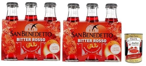 San Benedetto Ben's bitter rosso Ginger aperitivo 12x 100ml, Ingwer Aperitif ohne Alkohol bitter + Italian Gourmet polpa 400g von Italian Gourmet E.R.