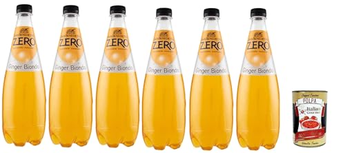 San Benedetto Ginger biondo Zero PET aperitivo ohne Zucker 6x 0,75l, hne Zucker Softdrink ohne Zucker, erfrischend Aperitiv-Aperif sugarfree + Italian Gourmet polpa 400g von Italian Gourmet E.R.