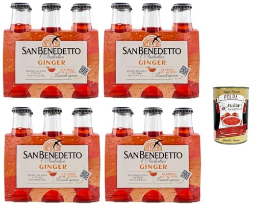 San Benedetto Ginger l'analcolico, Buono da solo, Ottimo nei cocktail Ingwer, der alkoholfreie, gut pur, hervorragend in Cocktails 24x10cl+ Italian Gourmet polpa 400g von Italian Gourmet E.R.