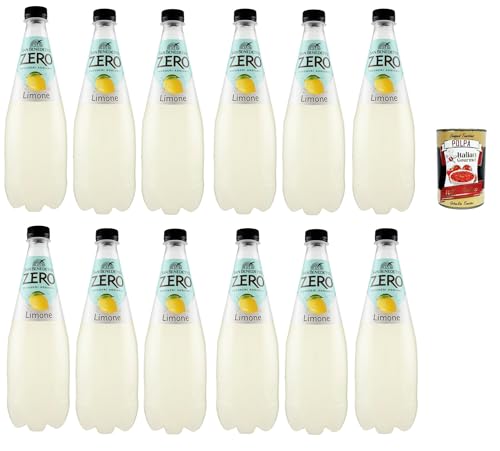 San Benedetto Limone Zero PET ohne Zucker 6x 0,75l, Zitrone zero, Limonade orange ohne Zucker, lemon soft drink sugarfree + Italian Gourmet polpa 400g von Italian Gourmet E.R.