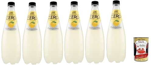 San Benedetto Pompelmo Zero PET ohne Zucker 6x 0,75l, Grapefruit, Limonade orange ohne Zucker, soft drink sugarfree + Italian Gourmet polpa 400g von Italian Gourmet E.R.