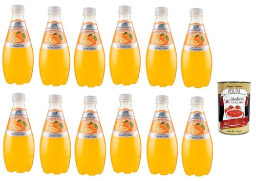 San Benedetto Prima Spremitura Clementina Passione Italiana PET 12x 40cl Soda 100% Italienisches Getränk gasförmig Orangen Lemonade + Italian Gourmet polpa 400g von Italian Gourmet E.R.