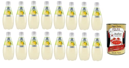 San Benedetto Prima Spremitura Limone Passione Italiana PET 12x 40cl Soda 100% Italienisches Getränk gasförmig Lemonade + Italian Gourmet polpa 400g von Italian Gourmet E.R.