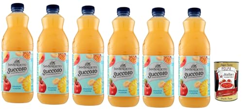 San Benedetto Succoso Ananas Fusion PET flasche 6x 1,5 Lt Fruchtsaft saft + Italian Gourmet polpa 400g von Italian Gourmet E.R.