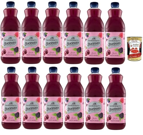 San Benedetto Succoso Frutti Rossi PET flasche 12x 1,5 Lt, Rote Früchte Fruchtsaft saft, redberries fruit juice + Italian Gourmet polpa 400g von Italian Gourmet E.R.