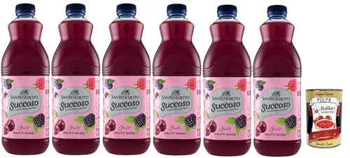 San Benedetto Succoso Frutti Rossi PET flasche 6x 1,5 Lt, Rote Früchte Fruchtsaft saft, redberries fruit juice + Italian Gourmet polpa 400g von Italian Gourmet E.R.