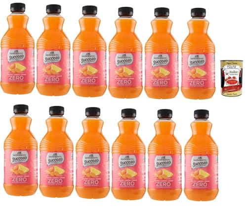 San Benedetto Succoso Zero ACE (carota, arancia, limone) PET 12x 90cl, PET Karotte, Orange, Zitrone ohne zucker Fruchtsaft saft, Carrot, orange, lemon juice sugar free + Italian Gourmet polpa 400g von Italian Gourmet E.R.