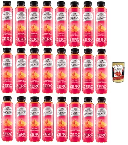 San Benedetto Succoso Zero ACE (carota, arancia, limone) PET 24x 40cl, PET Karotte, Orange, Zitrone ohne zucker Fruchtsaft saft, Carrot, orange, lemon juice sugar free + Italian Gourmet polpa 400g von Italian Gourmet E.R.