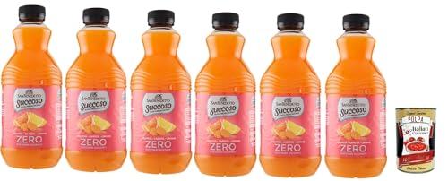 San Benedetto Succoso Zero ACE (carota, arancia, limone) PET 6x 90cl, PET Karotte, Orange, Zitrone ohne zucker Fruchtsaft saft, Carrot, orange, lemon juice sugar free + Italian Gourmet polpa 400g von Italian Gourmet E.R.