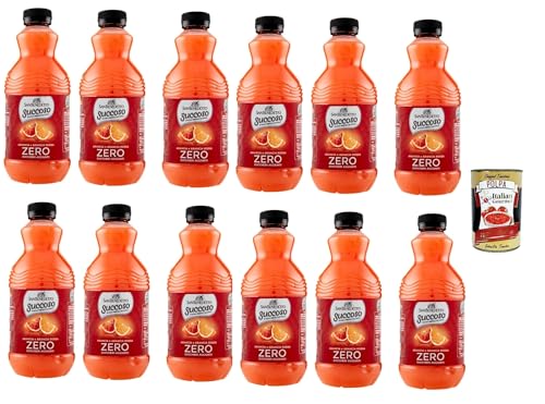 San Benedetto Succoso Zero Arancia e Arancia Rossa PET 12x 90cl, PET Orange und Blutorange ohne zucker Fruchtsaft saft, Orange juice sugar free + Italian Gourmet polpa 400g von Italian Gourmet E.R.