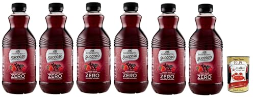 San Benedetto Succoso Zero Frutti rossi PET 6x 90cl, PET, Rote Früchte, ohne zucker Fruchtsaft saft, redberries juice sugar free + Italian Gourmet polpa 400g von Italian Gourmet E.R.