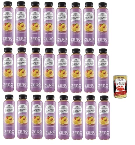 San Benedetto Succoso Zero Macedonia PET 24x 40cl, PET Mazedonien ohne zucker Fruchtsaft saft, Macedonia juice sugar free + Italian Gourmet polpa 400g von Italian Gourmet E.R.