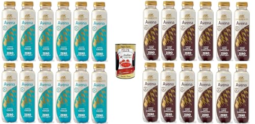 San Benedetto Testpaket Bevanda Avena al Gusto di Cocco & Al gusto di Caffè e Nocciola Haferdrink mit Kokosgeschmack und Kaffee- und Haselnussgeschmack 24x 40cl+ Italian Gourmet Polpa di Pomodoro 400g von Italian Gourmet E.R.