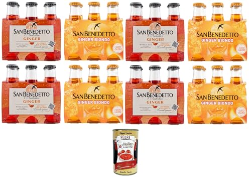 San Benedetto Testpaket Ginger & Ginger Biondo l'analcolico, Buono da solo, Ottimo nei cocktail Ingwer, der alkoholfreie, gut pur, hervorragend in Cocktails 48x10cl+ Italian Gourmet polpa 400g von Italian Gourmet E.R.