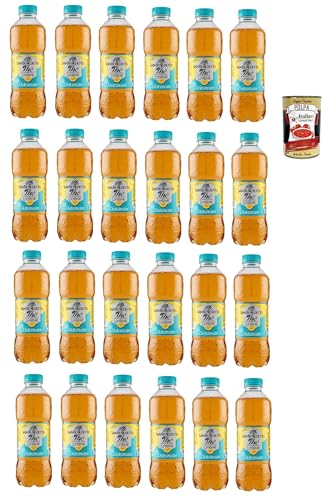 San Benedetto Thè Deteinato Limone 24x 500ml, entkoffeiniert Eistee The' Zitrone PET Einweg, ice tea erfrischend, Ohne Konservierungsstoffe und künstliche Farbstoffe + Italian Gourmet polpa 400g von Italian Gourmet E.R.