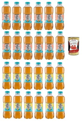 San Benedetto Thè Deteinato Testpaket Limone un Pesca 24x 500ml, entkoffeiniert Eistee The' Zitrone und Pfirsch PET Einweg, ice tea erfrischend, Ohne Konservierungsstoffe + Italian Gourmet polpa 400g von Italian Gourmet E.R.