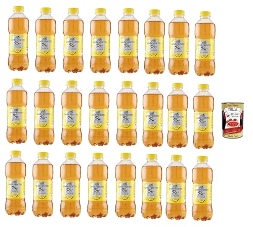 San Benedetto Thè Limone 24x 500ml, Eistee The' Zitrone PET Einweg, ice tea erfrischend, Ohne Konservierungsstoffe und künstliche Farbstoffe + Italian Gourmet polpa 400g von Italian Gourmet E.R.