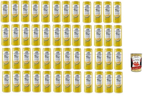 San Benedetto Thè Limone 48x 33cl, Eistee The' Zitrone dosen Einweg, ice tea erfrischend, Ohne Konservierungsstoffe und künstliche Farbstoffe + Italian Gourmet polpa 400g von Italian Gourmet E.R.