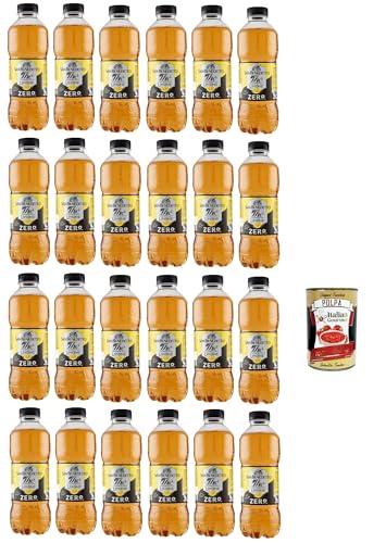 San Benedetto Thè Limone zero 24x 500ml, Eistee The' Zitrone ohne Zucker PET Einweg, ice tea erfrischend, Ohne Konservierungsstoffe und künstliche Farbstoffe + Italian Gourmet polpa 400g von Italian Gourmet E.R.