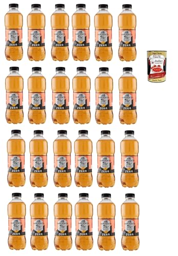 San Benedetto Thè Pesca zero 24x 500ml, Eistee The' Pfirsich ohne Zucker PET Einweg, ice tea erfrischend, Ohne Konservierungsstoffe und künstliche Farbstoffe + Italian Gourmet polpa 400g von Italian Gourmet E.R.