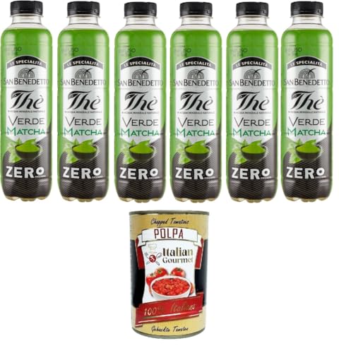 San Benedetto The' Verde Matcha Zero Grüner Tee Matcha Zero 6x 400ml+ Italian Gourmet polpa 400g von Italian Gourmet E.R.