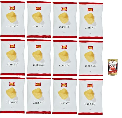 San Carlo Classica Chips Patatine Kartoffelchips gesalzen 12x 190g Kartoffel chips + Italian Gourmet polpa 400g von Italian Gourmet E.R.