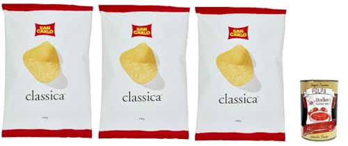 San Carlo Classica Chips Patatine Kartoffelchips gesalzen 3x 190g Kartoffel chips + Italian Gourmet polpa 400g von Italian Gourmet E.R.