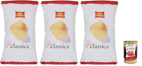 San Carlo Classica Chips Patatine Kartoffelchips gesalzen 3x 300g Kartoffel chips + Italian Gourmet polpa 400g von Italian Gourmet E.R.