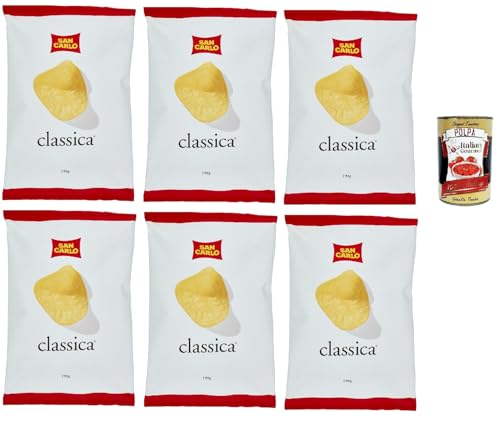 San Carlo Classica Chips Patatine Kartoffelchips gesalzen 6x 190g Kartoffel chips + Italian Gourmet polpa 400g von Italian Gourmet E.R.