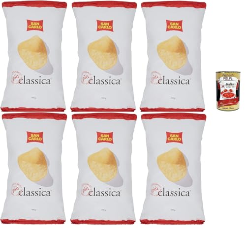 San Carlo Classica Chips Patatine Kartoffelchips gesalzen 6x 300g Kartoffel chips + Italian Gourmet polpa 400g von Italian Gourmet E.R.