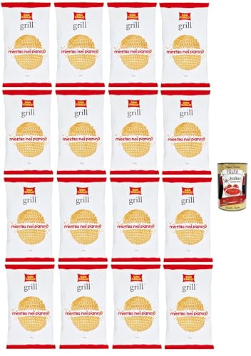 San Carlo Grill, Kartoffelchips Chips Gluten -freie knusprige gesalzen (Gluten Free) Maxi Packung, 16x 150g + Italian Gourmet polpa 400g von Italian Gourmet E.R.