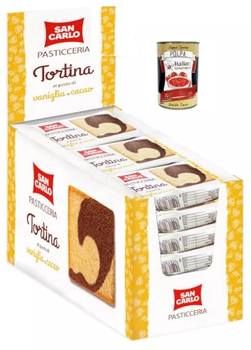 San Carlo Pasticceria Soft Cake mit Vanille- und Kakaogeschmack, Showbox 18x50g+ Italian Gourmet polpa 400g von Italian Gourmet E.R.