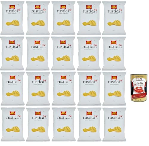 San Carlo Rustica Chips Patatine Kartoffelchips gesalzen 20x 50g Kartoffel chips + Italian Gourmet polpa 400g von Italian Gourmet E.R.