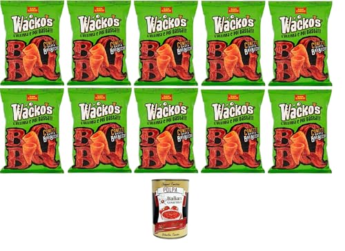 San Carlo Wackos Conetti Barbecue-Aroma-Chips „L'Ultima e Poi Basta“ 10x 55 g – Glutenfrei+ Italian Gourmet polpa 400g von Italian Gourmet E.R.