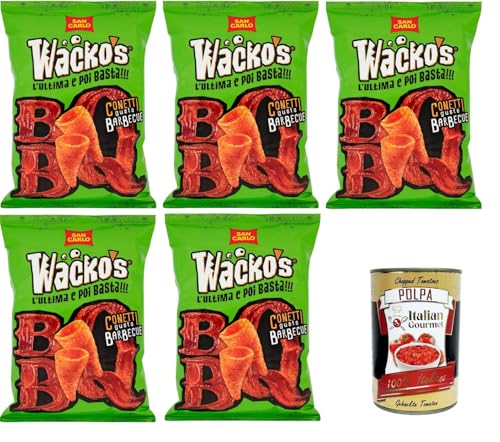 San Carlo Wackos Conetti Barbecue-Aroma-Chips „L'Ultima e Poi Basta“5x 55 g – Glutenfrei+ Italian Gourmet polpa 400g von Italian Gourmet E.R.