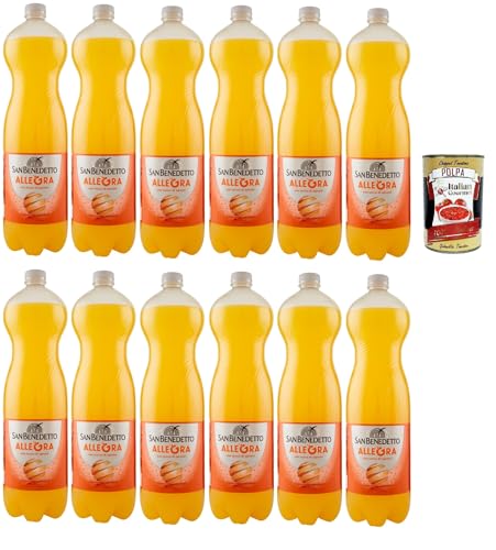 San benedetto Aranciata, Oange OrangenLimonade orangen PET 12x 1.5 Lt erfrischend, orange orange lemonade + Italian Gourmet polpa 400g von Italian Gourmet E.R.