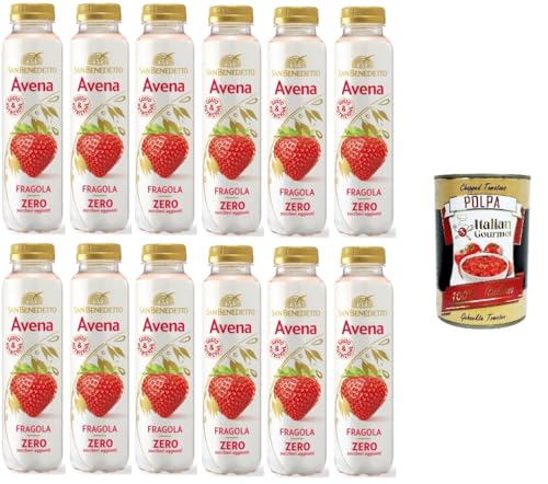 San benedetto Bevanda all'Avena al gusto di Fragola zero zuccheri aggiunti Haferdrink mit Erdbeergeschmack ohne Zuckerzusatz 12x 400ml+ Italian Gourmet polpa 400g von Italian Gourmet E.R.