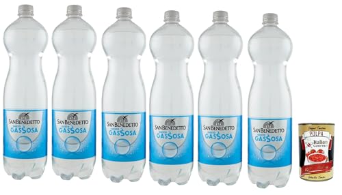 San benedetto Gassosa, Erfrischendes italienisches Alkoholfreies Getränk, Tonic Wasser, PET 6x 1.5 Lt Einweg, erfrischend, lemonade soft drink + Italian Gourmet polpa 400g von Italian Gourmet E.R.