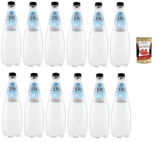 San benedetto Gassosa zero, Kohlensäurehaltiges Erfrischendes Aperitiv-Aperif sugarfree, italienisches Alkoholfreies Getränk ohne Zucker, Tonic Wasser, 12x 75cl Einweg-PET+ Italian Gourmet polpa 400g von Italian Gourmet E.R.