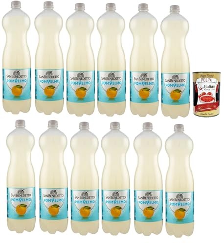 San benedetto Pompelmo OrangenLimonade orange PET 12x 1.5 Lt erfrischend, pompelmo soft drink + Italian Gourmet polpa 400g von Italian Gourmet E.R.