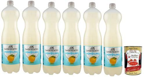 San benedetto Pompelmo OrangenLimonade orange PET 6x 1.5 Lt erfrischend, pompelmo soft drink + Italian Gourmet polpa 400g von Italian Gourmet E.R.