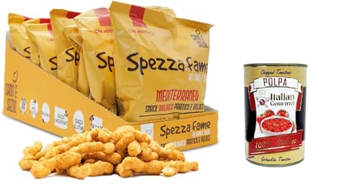 Sano e Sazio Snack Proteico Biologico al gusto Mediterraneo – Packung (8 Stück x 30 g)praktischer und schneller Hungerstopper mit natürlichem Moringa + Italian Gourmet polpa 400g von Italian Gourmet E.R.